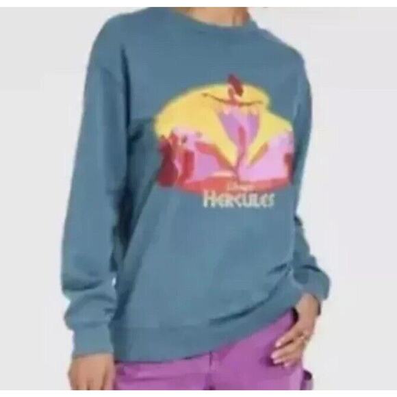 Disney Hercules Sweatshirt Womens XL Kidcore‎ Nostalgia Retro Casual Loungewear - Picture 1 of 7
